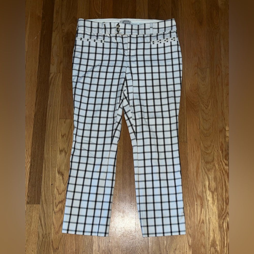 Anthro The essential slim plaid chino skinny pant 10 crop